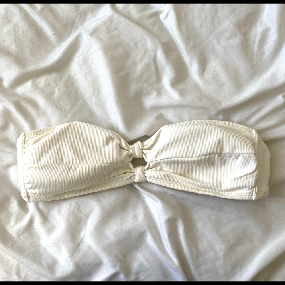 WHITE BANDEAU BIKINI TOP